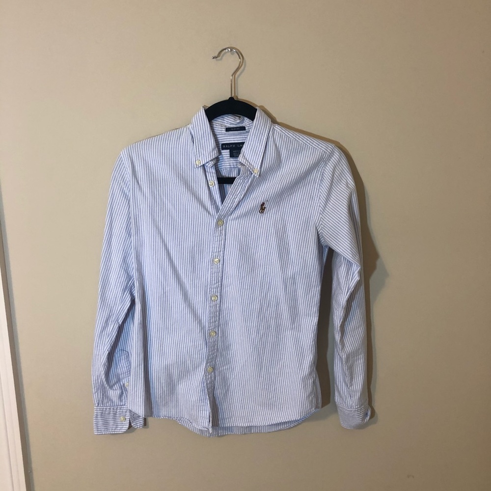 Polo Ralph Lauren Blue Striped Button Down Shirt